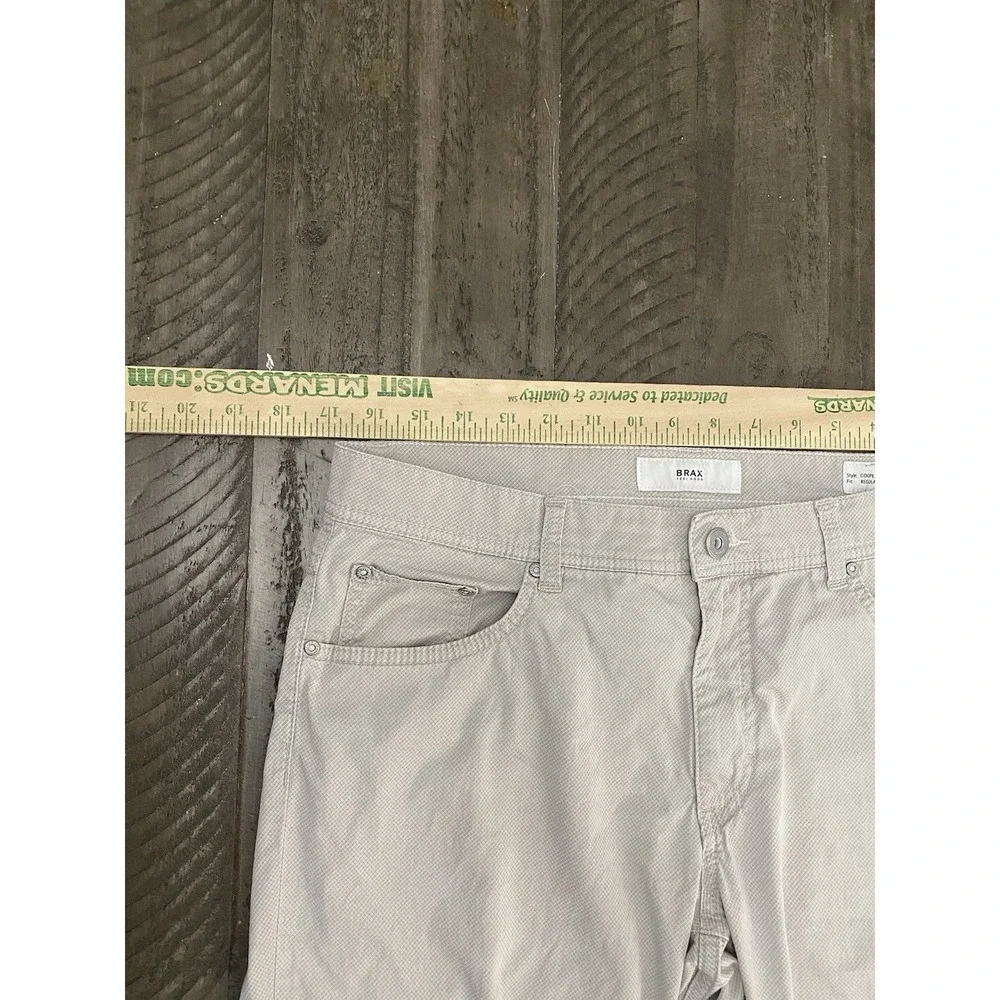 Brax Cooper Fancy Regulart Fit Pants Mens 34 x 32 Gray Lightweight Chino Pockets